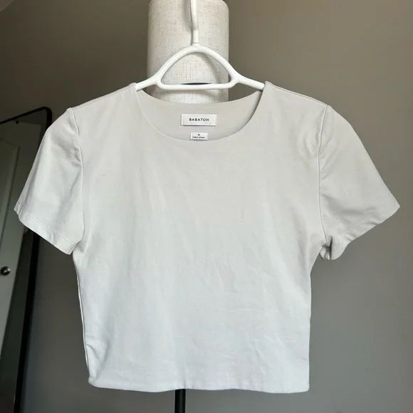 Aritzia Contour Crew Cropped T-shirt - Picture 1 of 4